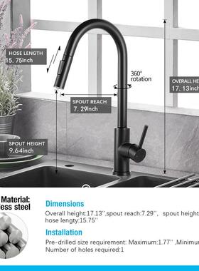 Kitchen Faucets Smart Sensor Pull-Out Hot and Cold Water Swi