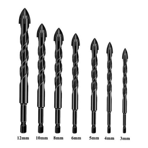 3-12mm Cross Drill Bit 1/4 Inch Hex Shank YG6X Hard Alloy Mu