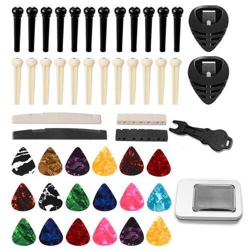 Acoustic Folk Guitar Accessories Kit Including Bridge