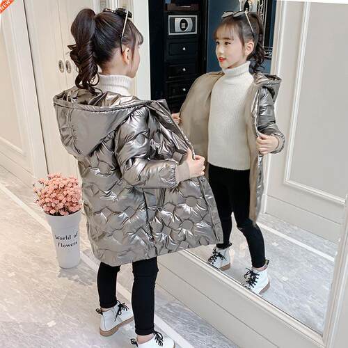 Girls Jacket 2021 Winter Kids Dot Printing Zipper Down Jacke