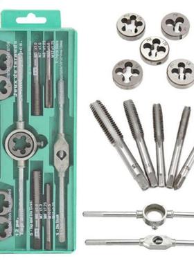 12pcs Hand Tools De Set Metrc Tap&De Set Tap And De Wren