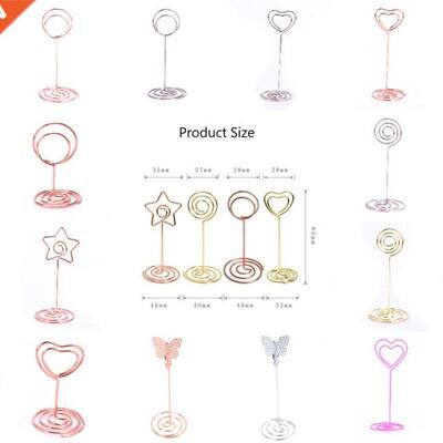 1PC Various Shapes Place Card Holder Metallic Table Number S