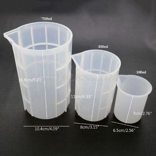 Pcs 100ml 50ml 750ml Flexible Silicone Large Measuring Cup