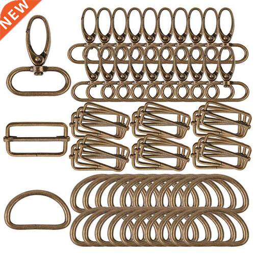 60Pcs 32mm Metal D Rings for Gags Swivel Snap Hooks Tri-Glid