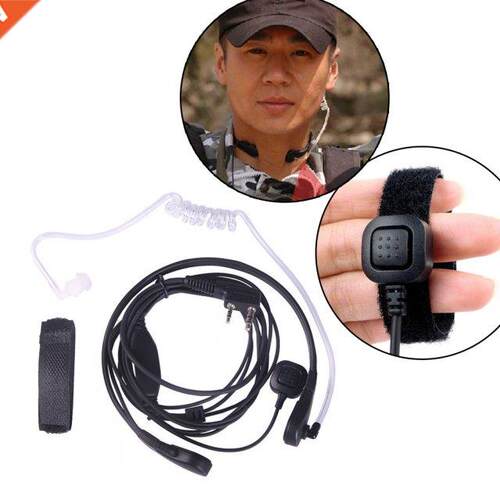 For Baofeng UV-5R 1Pcs 2Pin PTT Throat Hidden Microphone Sou