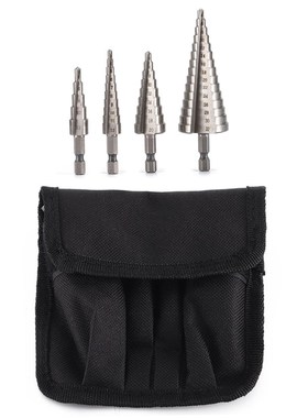 4PC High Speed Steel Hexagonal Shank Straight Slot Step Dri