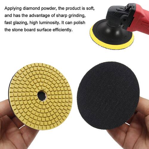 10Pcs 4Inc 100mm Diamond Polishing Pads Kit 50-6000 Grit Wet
