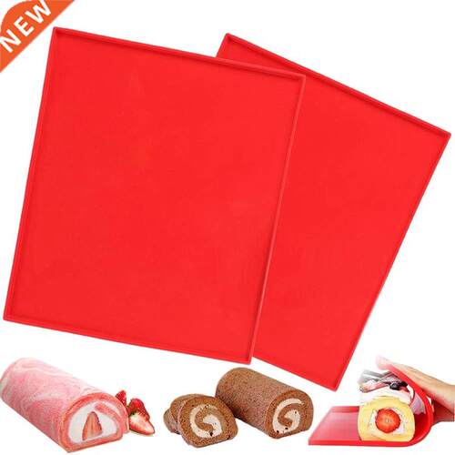2 Pcs Swiss Roll Cake Mat Flexible Baking Tray Jelly Roll Pa