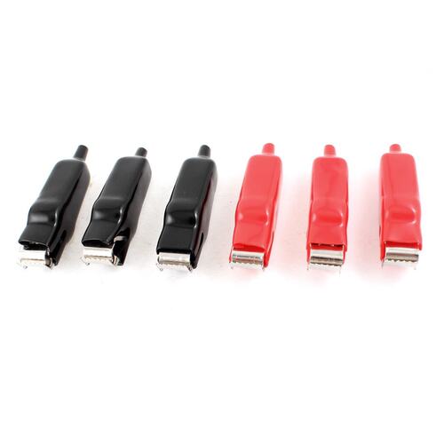 77mm Coated Battery Alligator Clips Clamps 6 Pcs