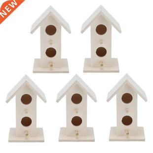 5X Wood Birdhouse Garden Weatherproof Nesting Bird Cage For