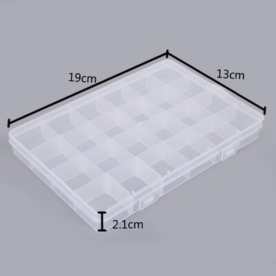 24 Slots Adjustable Jewelry Necklace Transparent Storage Box