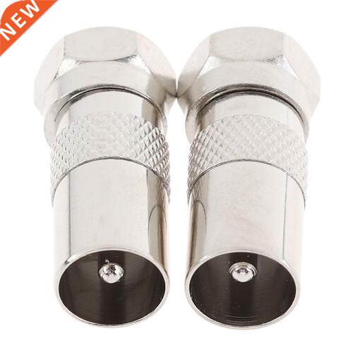 2Pcs/lot F Type Male Plug Connector Socket To RF Coax TV Aer