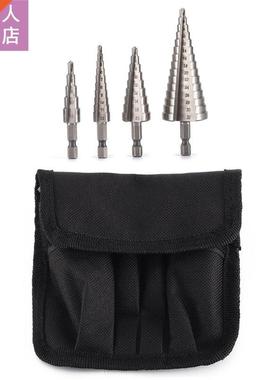 4PC High Speed Steel Hexagonal Shank Straight Slot Step Dril