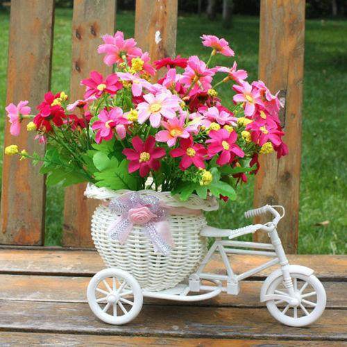 2019 New Bicycle Decorative Flower Basket Newest Plastic Whi