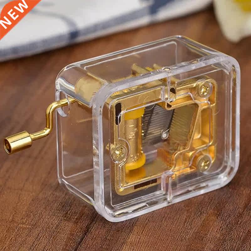 Transparent Square Music Box Exquisite Acrylic Music Box Bab