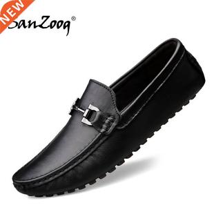 Designer Leather Shoes Genuine Casual Slip Men Loafers