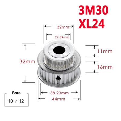 1Pcs M0/XL24 Tooth Timing Pulley Double Round-Headed Synch