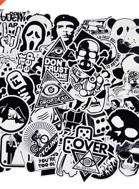 50 Funny Black and White Car er Cool Motorcycle Skateboard L