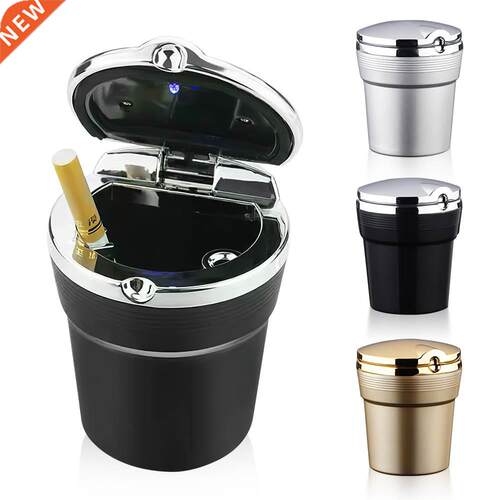 Universal Car Ashtray With Led Lights With Cover Creative Pe