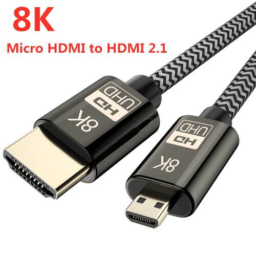 Micro HDMI to HDMI Cable High Speed 8K 60Hz Male to Male H