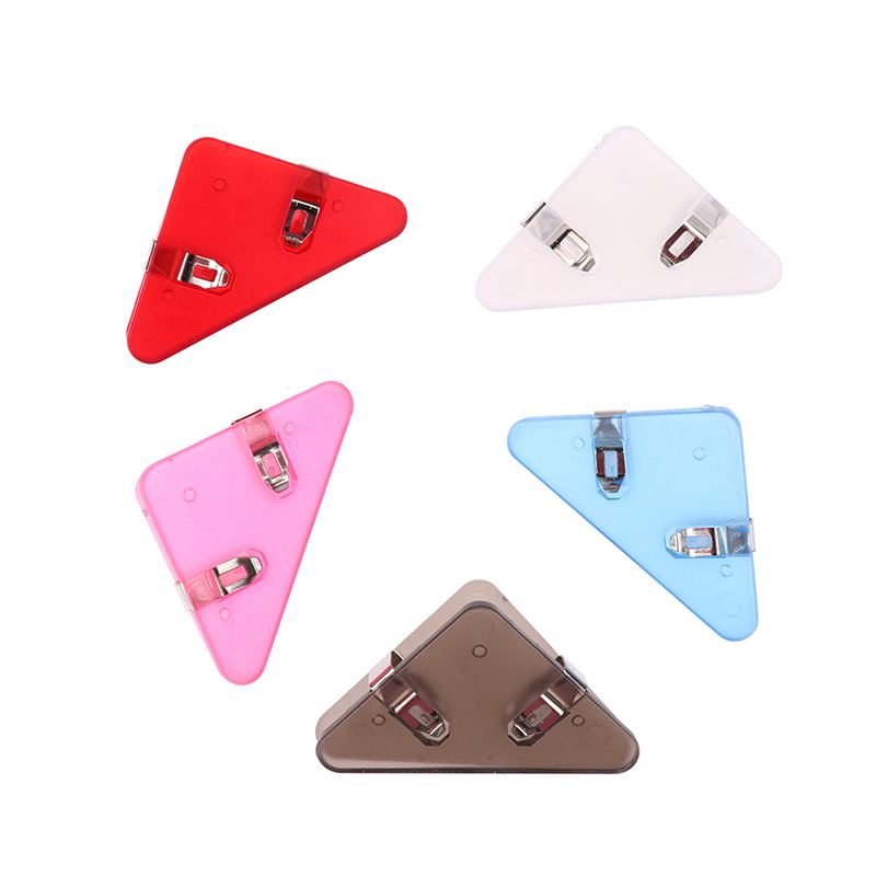 5pcs Color Corner Clips Set Triangle Transparent Page Holder