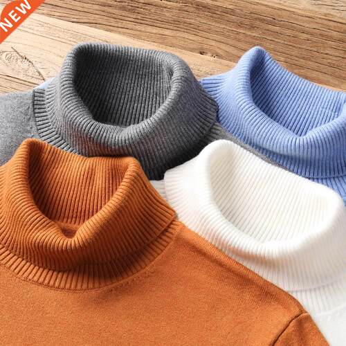 2022 New Autumn Winter Men's Warm Turtleneck Sweater Hig