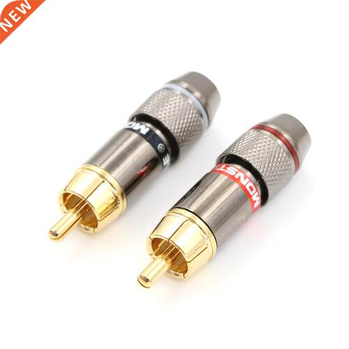 2x Support Cable Black&Red Gold Plated RCA Connector RCA