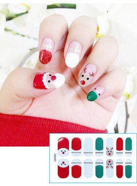 1Sheet Santa Claus Elk Nail Sticker Christmas Nail Decor Mer