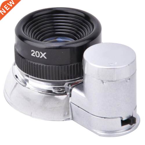 1 pcs 20X Pocket LED Magnifying Glass Jewelry Identification