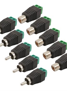 10Pcs RCA Plug/Jack Terminal Block Adapter RCA Male & RC
