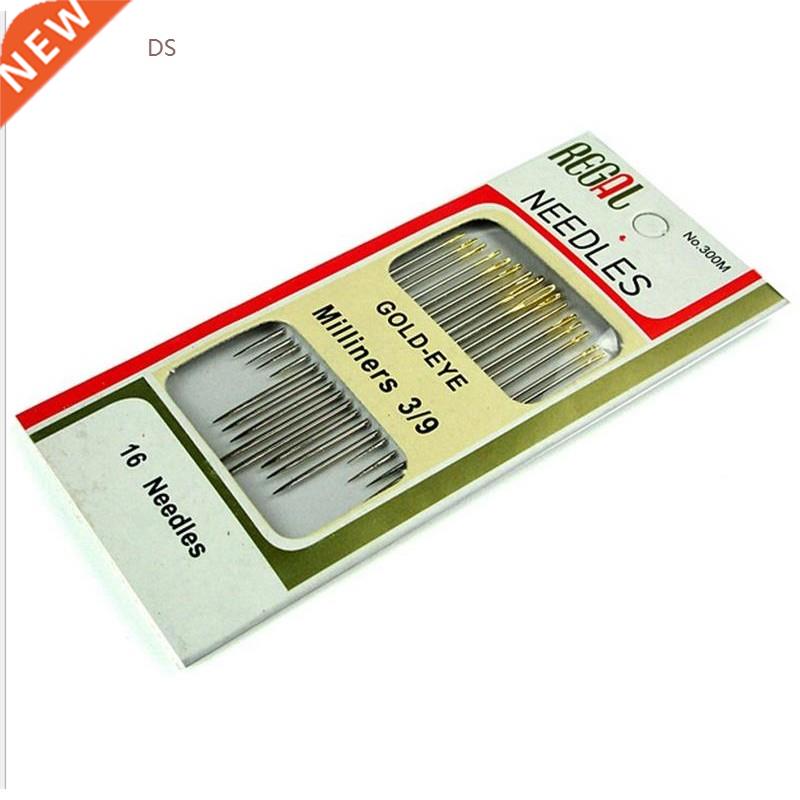 16pcs/Bag Tail Gold Plated Hand Sewing Needles Large Eye Thi
