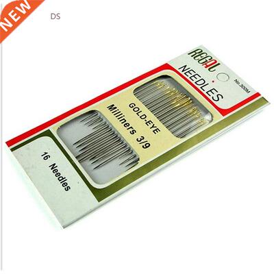 16pcs/Bag Tail Gold Plated Hand Sewing Needles Large Eye Thi