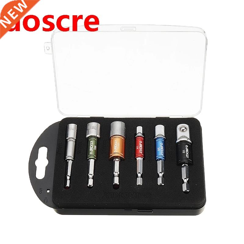 6Pcs Power Screwdriver Extension Bar Adapter and sleeve 1/4