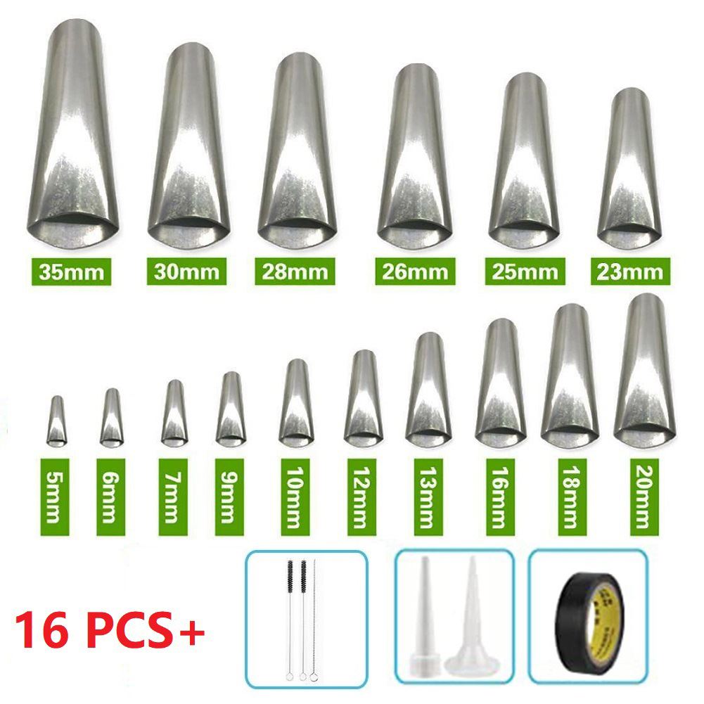 16pcs Caulk Finisher Silicone Sealant Nozzle Glue Scraper