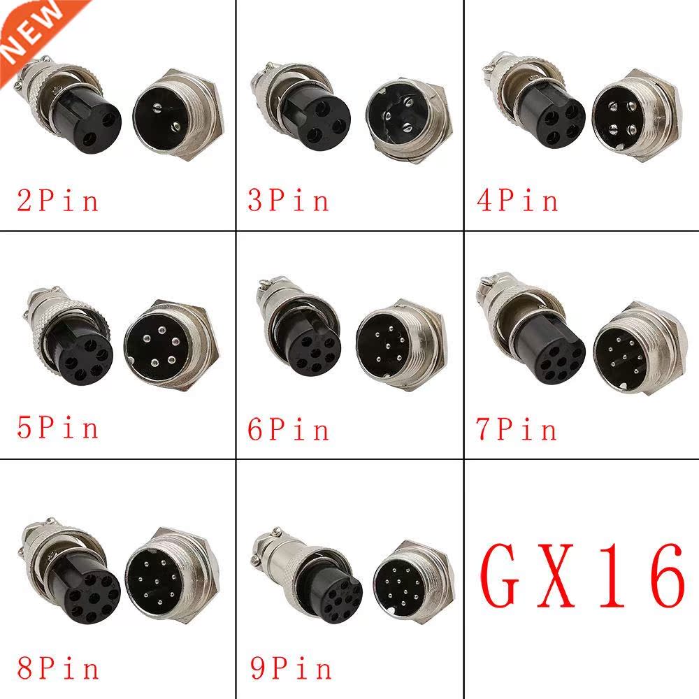 1Pcs GX16 2 3 4 5 6 7 8 Pin Male Female Aviation Connector C