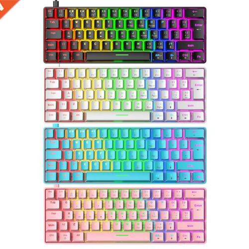 T60 Mechanical Gaming Keyboard Blue Switch 62 Keys USB Type