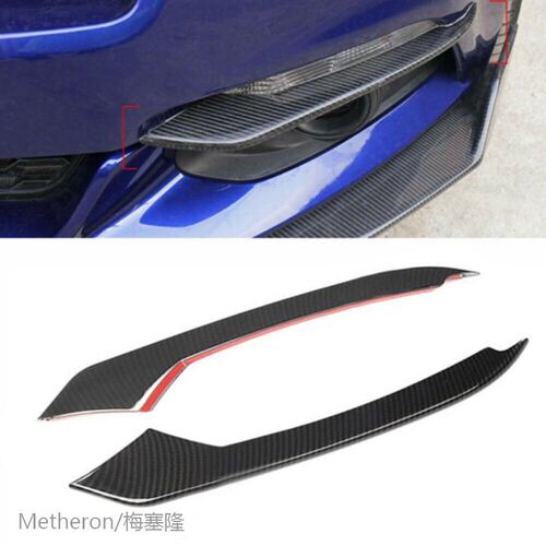 2pcs Carbon Fiber Car Front Fog Light Lamp Eyebrow Cover Sti