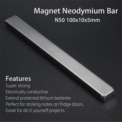 1 Pcs N50 Rectangular Magnet Bar Neodymium Long Magnet Strip