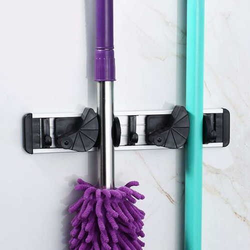 Wall Mounted Mop Broom Holder Organizer Storage Hanger Hook