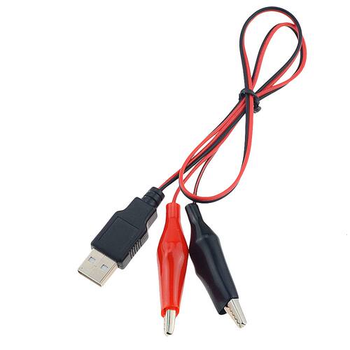 1PCS DC 5V Alligator Test Clips Clamp to USB Male Connector