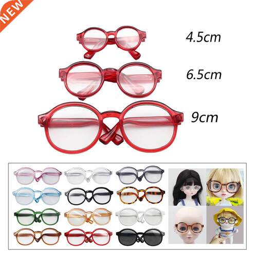 BJD 4.5cm 6.5cm 9cm transparent Plastic Glasses For 1/8 1/6