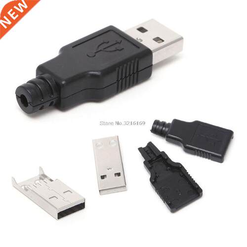 For 10 Sets DIY USB 2.0 Type A Male USB 4 Pin Plug Socket Co