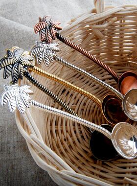 Vintage royal style Coconut Tree Tea Coffee Spoon Ice Cream