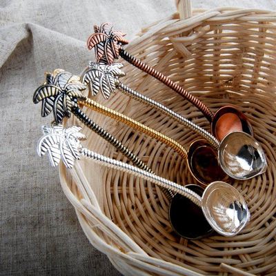 Vintage royal style Coconut Tree Tea Coffee Spoon Ice Cream