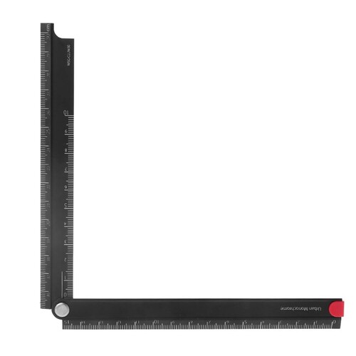 Aluminum Alloy Foldable 15cm-30cm Ruler Simple 90degree Fold