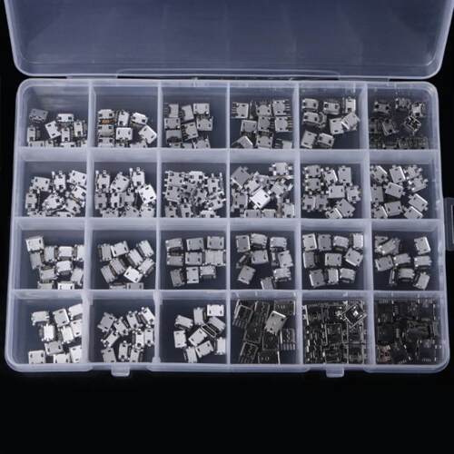240 Pcs 24 Models Micro USB Connector Socket Jack For MP3/4/