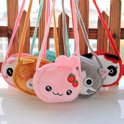 Lovely Children Coin Purse Cartoon Plush Messenger Bags Cute