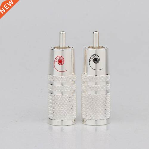Preffar R1702 4pcs Brass Slver Plated RCA Plug 8mm Cable A