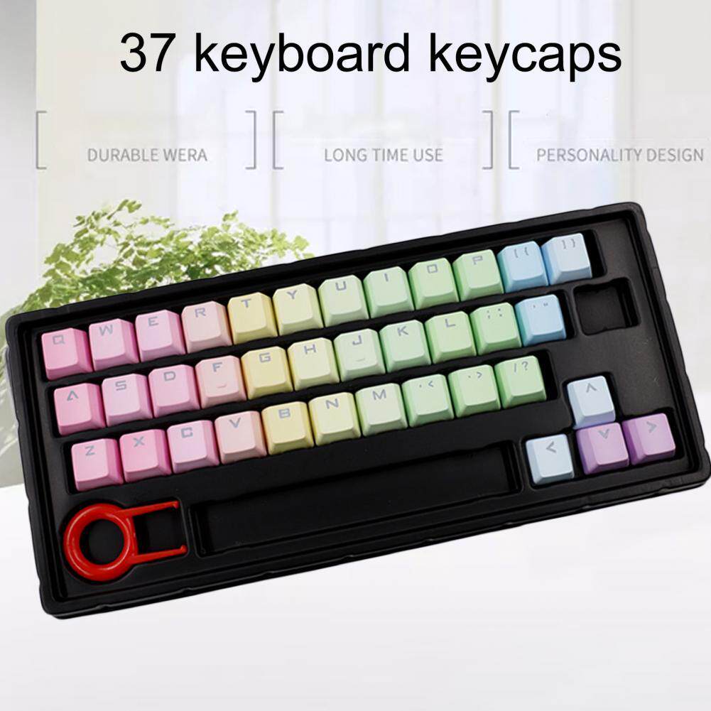 7 Key Colorful Office Backlit Keycap Set PBT Switches Gamin - 实物图