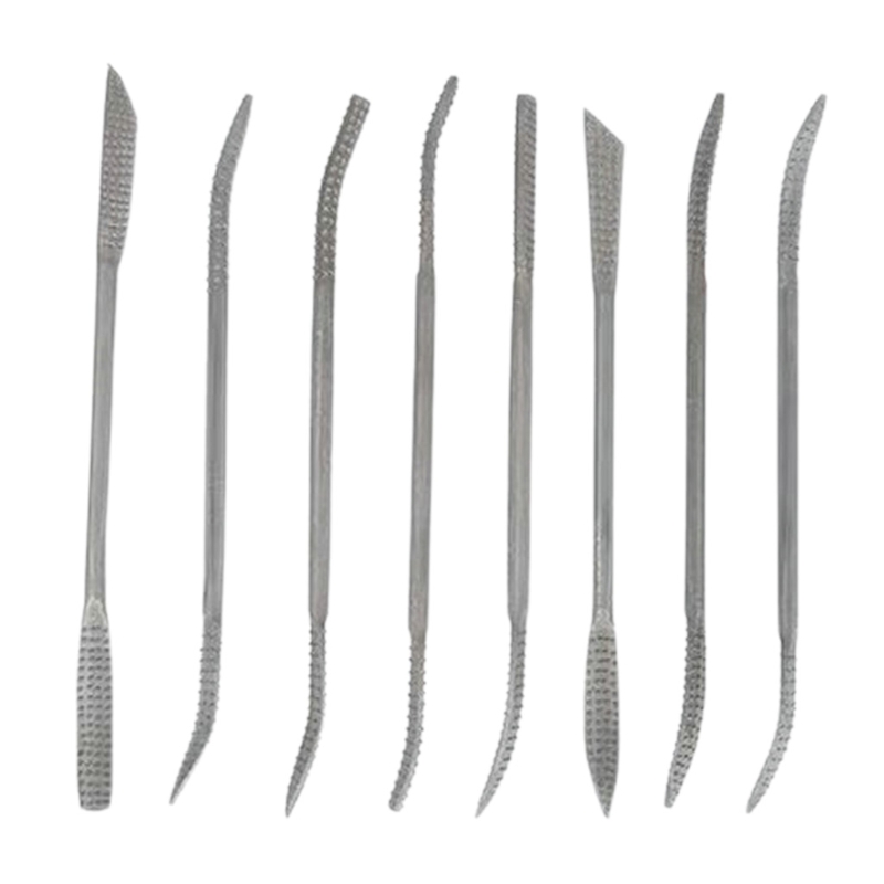 8 Pcs Durable Wood Riffler File Set 200mm for Woodworking Ca